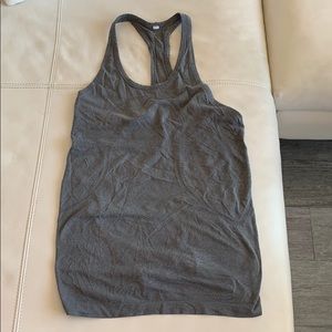Gray Lululemon racer back dri fit workout tank